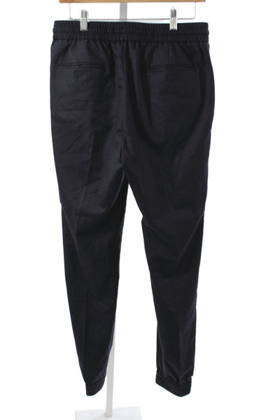 Vitale Barberis Mens Jogger Pants Blue Wool Drawstring Solid Size 48