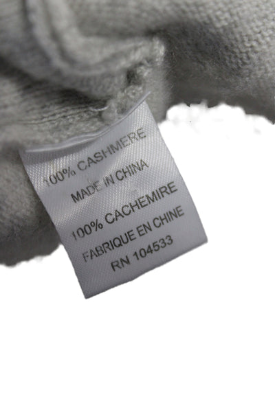 Nanette Lepore Womens Gray Cashmere Cowl Neck Cardigan 3/4 Sleeve Size L