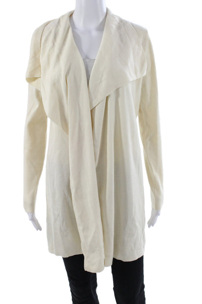Theory Womens Cardigan Ivory Cowl Neck Wool Long Sleeve Size M