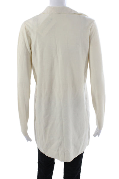 Theory Womens Cardigan Ivory Cowl Neck Wool Long Sleeve Size M
