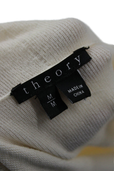 Theory Womens Cardigan Ivory Cowl Neck Wool Long Sleeve Size M