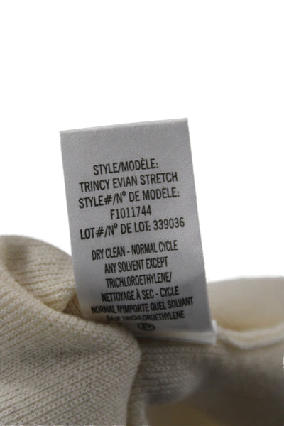 Theory Womens Cardigan Ivory Cowl Neck Wool Long Sleeve Size M