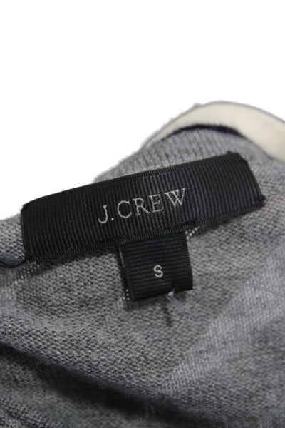J Crew Women Gray Wool Cardigan Crew Neck Long Sleeve Size S