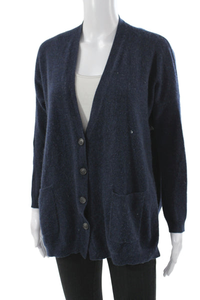 Theory Women Cashmere V-Neck Cardigan Blue Long Sleeve Size PP