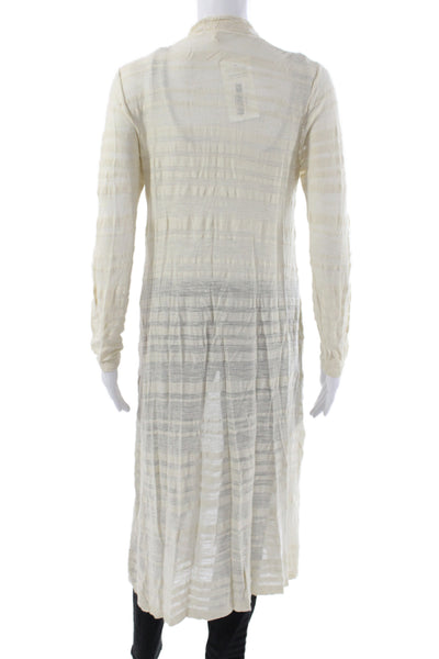 Moth Womens Ivory Striped V Neck Cardigan Sweater Long Sleeve Size S