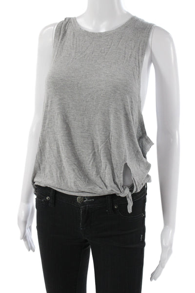 Beyond Yoga Women Gray Athleisure Basic Sleeveless Tank Micro Modal Size S