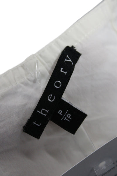 Theory Women Petite Halter Camisole White Cotton Size S