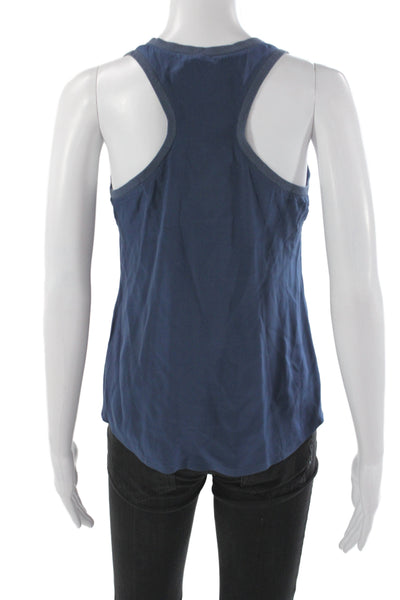 Joie Womens Silk Scoop Neck Sleeveless Basic Tank Blue Size XS