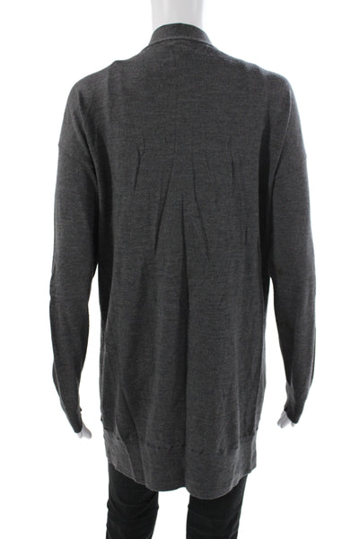 DKNY Womens Merino Wool V-Neck Cardigan Gray Size PP