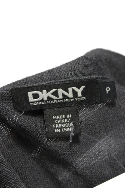 DKNY Womens Merino Wool V-Neck Cardigan Gray Size PP