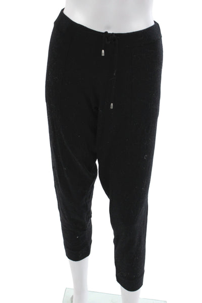 Joie Womens Cropped Black Drawstring Pants Nylon Size S