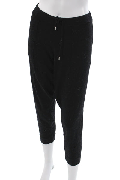 Joie Womens Cropped Black Drawstring Pants Nylon Size S