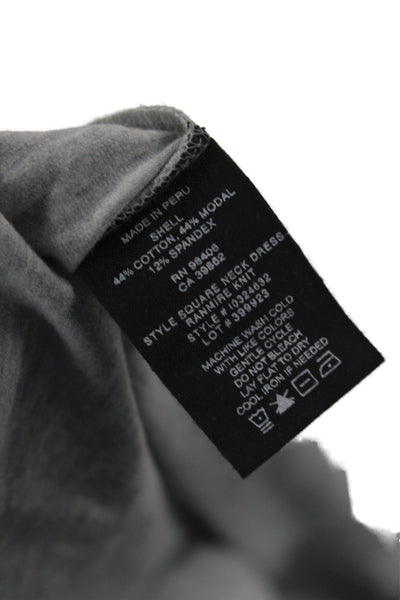 Theory Womens Gray Square Neck Sleeveless Mini Dress Cotton Blend Size S