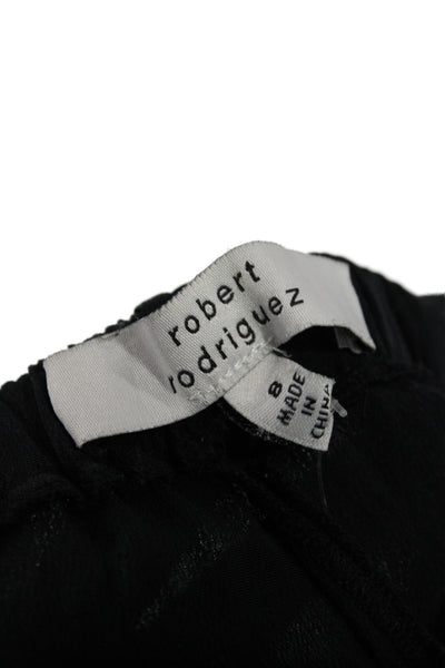 Robert Rodriguez Womens Black Silk Sleeveless Scoop Neck Buckle Jumpsuit Size 8