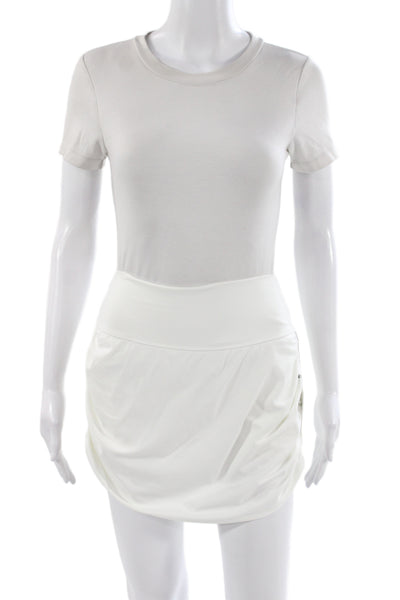Splits59 Womens Athletic Athleisure Nylon Pull On White Skort Size M