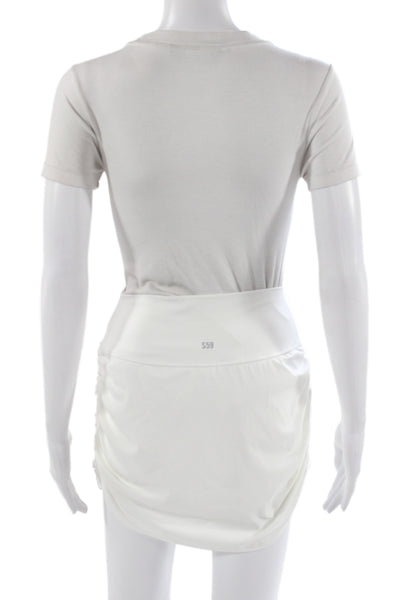 Splits59 Womens Athletic Athleisure Nylon Pull On White Skort Size M