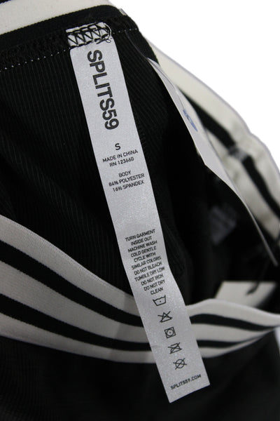 Splits 59 Womens Ankle Striped Black Leggings Athleisure Size S