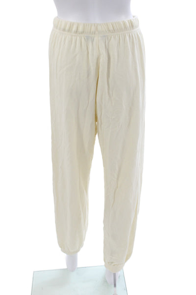 Splits59 Womens Drawstring Elastic Waist Straight Leg Pants Yellow Size S