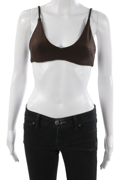 J Crew Womens Classic Pullover Sculpt Sports Bra Chocolate Brown Size S