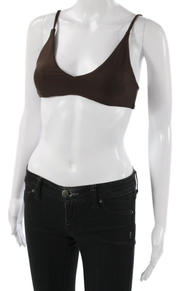 J Crew Womens Classic Pullover Sculpt Sports Bra Chocolate Brown Size S