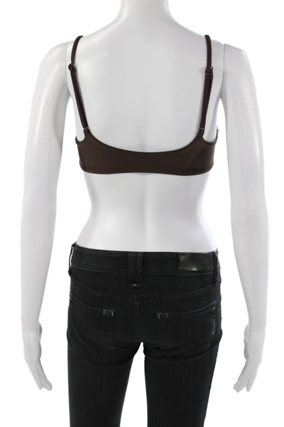 J Crew Womens Classic Pullover Sculpt Sports Bra Chocolate Brown Size S