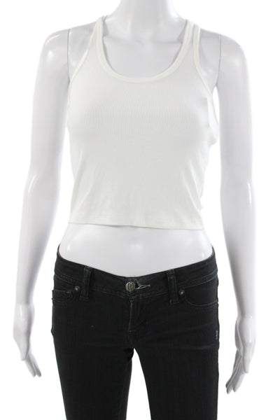 Splits 59 Womens White Basic Sleeveless Tank Scoop Neck Modal Size S