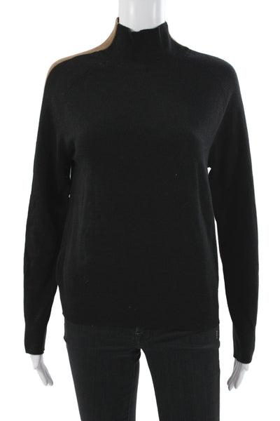 MNG Womens Pullover Sweater Mock Neck Long Sleeve Black Size XS