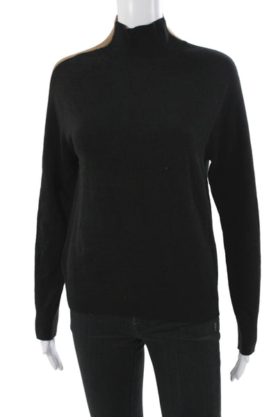 MNG Womens Pullover Sweater Mock Neck Long Sleeve Black Size XS