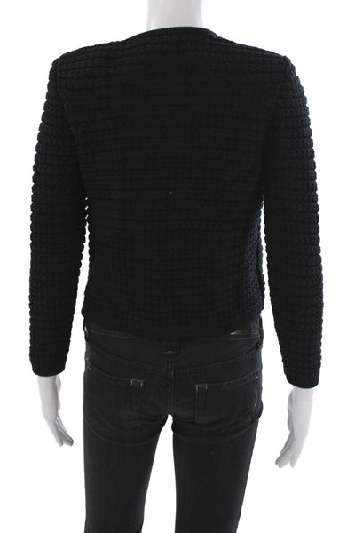 Ba&Sh Women Black Long Sleeve Cardigan Round Neck Size 0