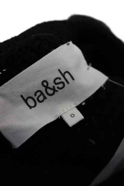 Ba&Sh Women Black Long Sleeve Cardigan Round Neck Size 0