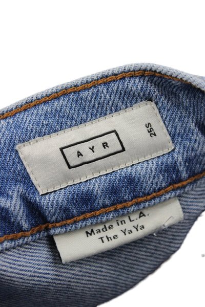 AYR Womens Cropped Mid Rise Jeans Blue Petite Size 25