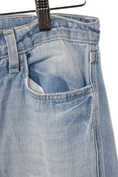 L'Agence Womens Wide-Leg Jeans Blue 100% Cotton Mid Rise Button Size 24