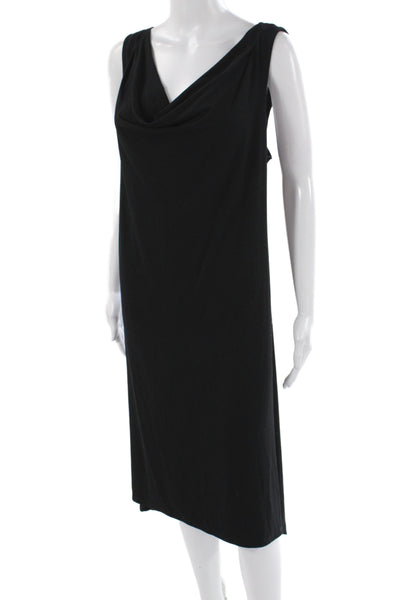 Eileen Fisher Women Tank Dress Black Cowl Neck Pullover Size 1X