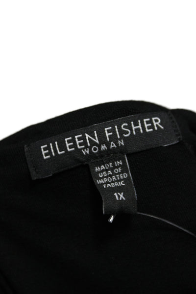 Eileen Fisher Women Tank Dress Black Cowl Neck Pullover Size 1X