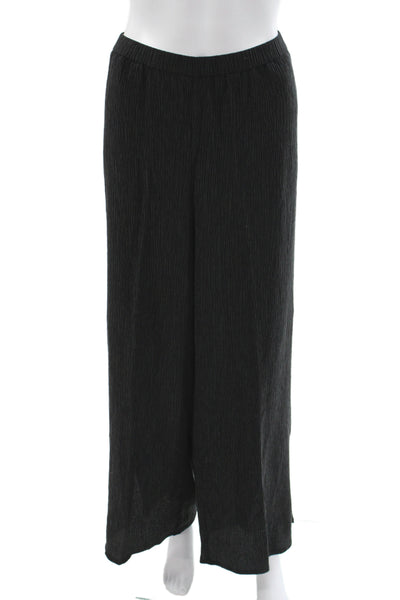 Eileen Fisher Women Cropped Black Pants Pull On Tencel Lyocell Size XL