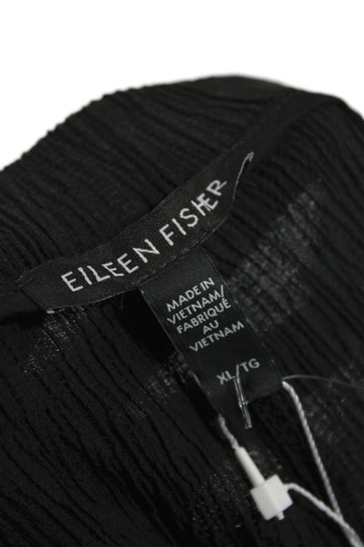 Eileen Fisher Women Cropped Black Pants Pull On Tencel Lyocell Size XL