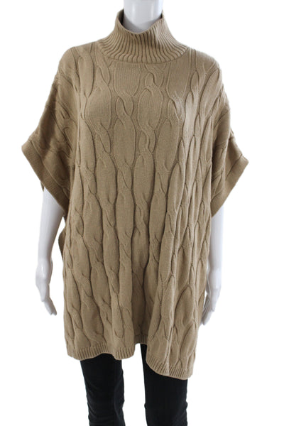Eileen Fisher Women Beige Cape Sweater Short Sleeve Size S