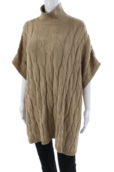 Eileen Fisher Women Beige Cape Sweater Short Sleeve Size S