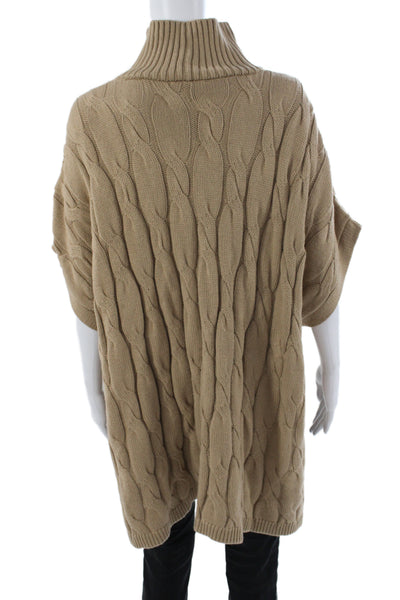 Eileen Fisher Women Beige Cape Sweater Short Sleeve Size S