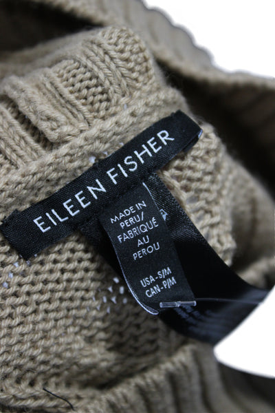 Eileen Fisher Women Beige Cape Sweater Short Sleeve Size S