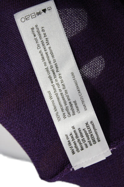 Eileen Fisher Womens Sweater Sleeveless Scoop Neck Merino Purple Size 2X