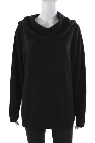 Cashmere By Charter Club Women Cashmere Pullover Cowl Neck Black Size 2X