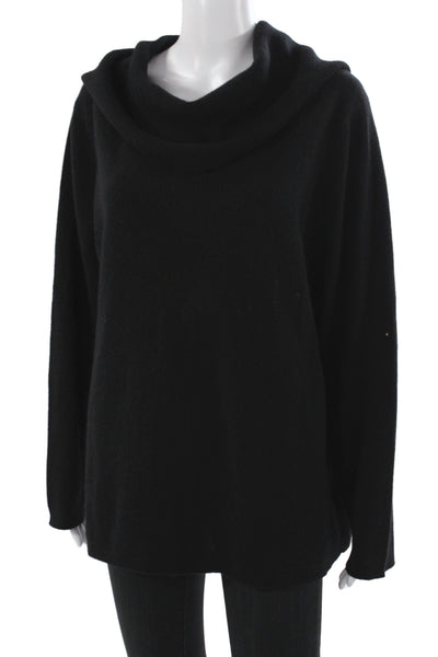 Cashmere By Charter Club Women Cashmere Pullover Cowl Neck Black Size 2X