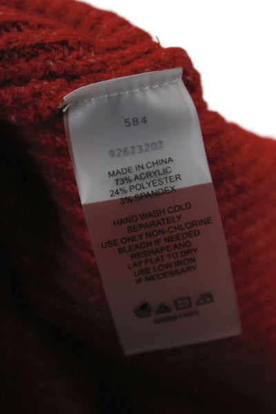 Vince Camuto Women Plus Red Round Neck Long Sleeve Pullover Acrylic Size 1X
