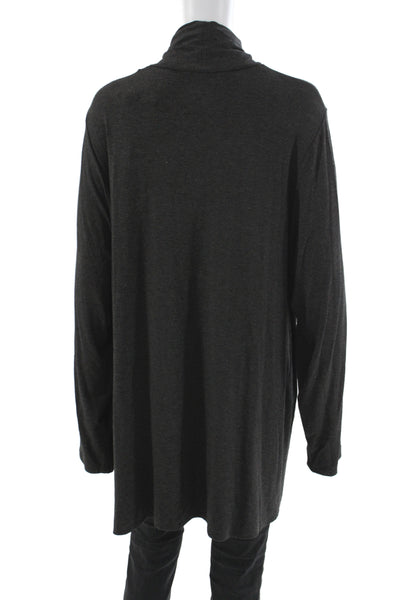 Eileen Fisher Women Tunic Blouse Gray Turtleneck Long Sleeve Viscose Size 2X