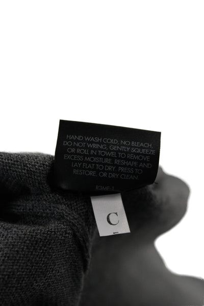 Eileen Fisher Women Gray Merino Wool Cape Sweater Cowl 3/4 Sleeve Size One