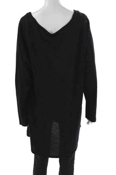 Eileen Fisher Womens Black Merino Pullover Sweater Crewneck Longsleeve Size 2X