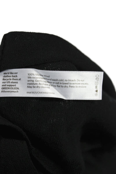 Eileen Fisher Womens Black Merino Pullover Sweater Crewneck Longsleeve Size 2X