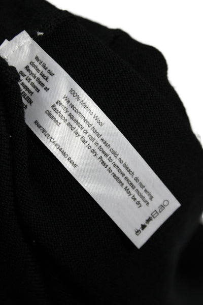 Eileen Fisher Women Merino Wool Boat Neck Long Sleeve Pullover Black Size 2X