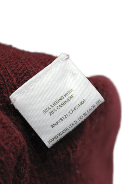 Eileen Fisher Womens Cape Sweater Sleeveless Cowl Neck Merino Wool Red Size M